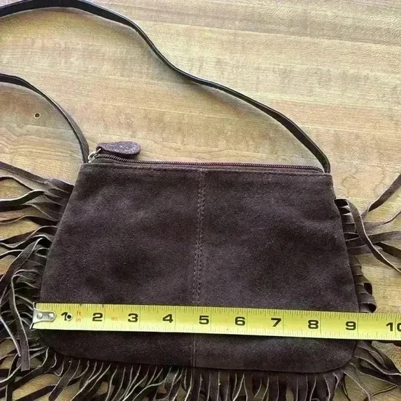 Genuine Leather Brown Purse with Fringe made in India - Picture 3 of 14